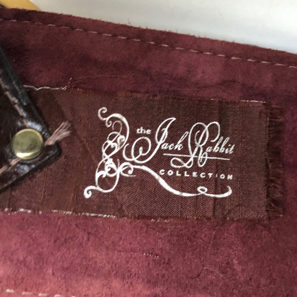 Jack Rabbit Collection Wide Leather Belt Distressed Retro - Picture 6 of 6